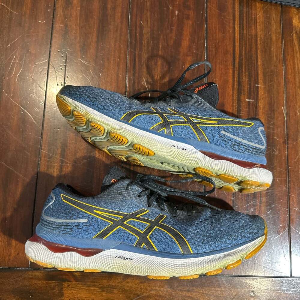 Asics Gel Nimbus 24 Azure Amber Running Shoes Size 11